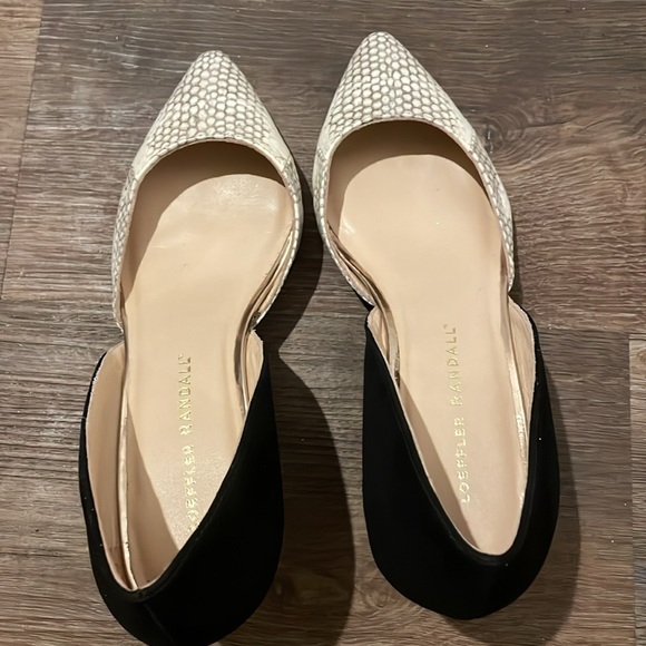 Loeffler Randall Black Suede and Snake Skin Print Black Wedge Heels - Picture 2 of 9